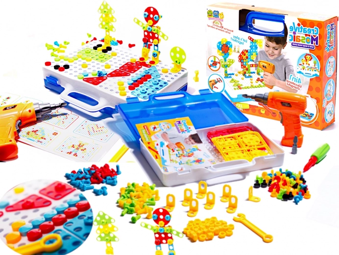 Set creativ mozaic cu bormașină în geantă - 237 piese
