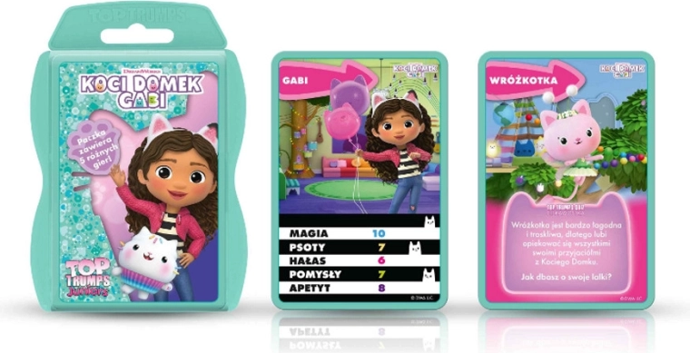 Joc de cărți pentru familie Top Trumps Junior – Gabi și Căsuța cu Pisici