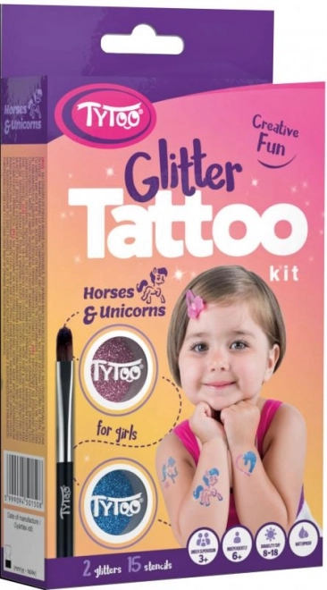 TyToo tatuaje sclipitoare cu cai și unicorni