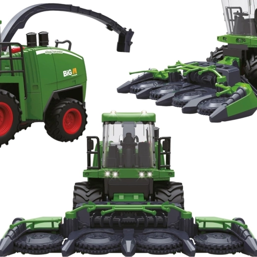 Mașină de recoltat agricolă Woopie cu telecomandă, la scara 1:24, cu lumini, sunete și efect de fum