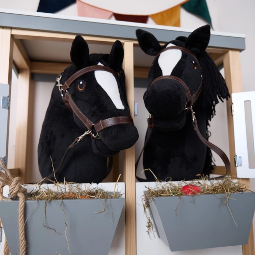 Bieco cal pentru hobby horsing pe băț, negru, mărimea S