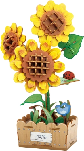 Construcție 3D din lemn floarea-soarelui 21 cm - 1 bucată