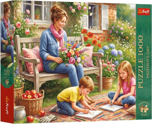 Puzzle Premium Plus familie în grădină 1000 de piese