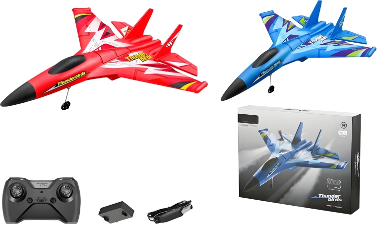 Avion RC de vânătoare G6 cu iluminare LED pentru copii