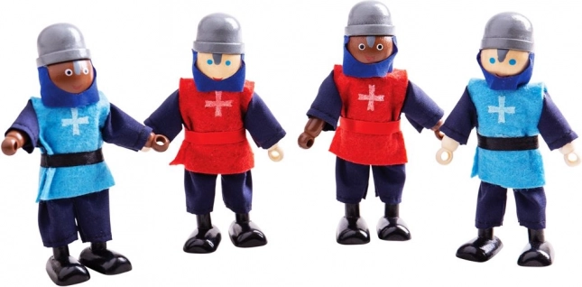 Bigjigs Toys cavaleri medievali – set de figurine din lemn