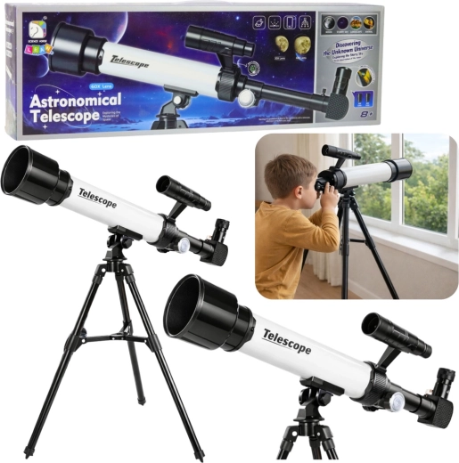 Telescop astronomic pentru copii cu suport pentru telefon