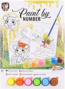 Pictură după numere - dinozaur/tigru