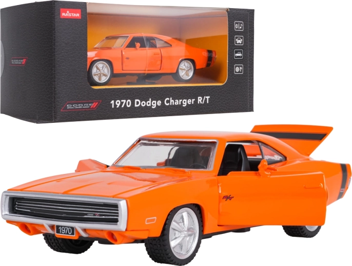Model metalic Dodge Charger R/T 1970 portocaliu 1:36 RASTAR