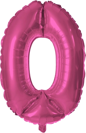 Balon din folie cifră 0, 30 cm, roz, TORO