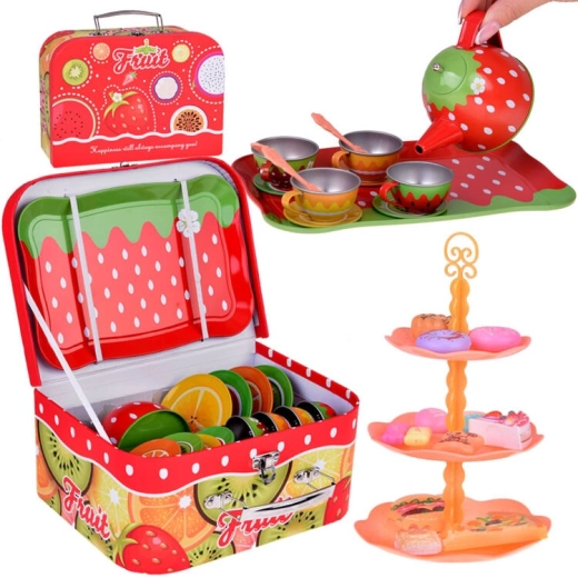 Set de ceai cu fructe pentru copii, în valiză, 36 piese