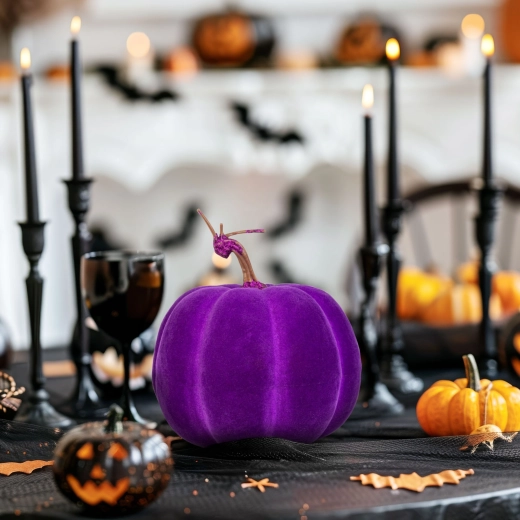 Decorațiune de Halloween – dovleac mov 16,5 cm