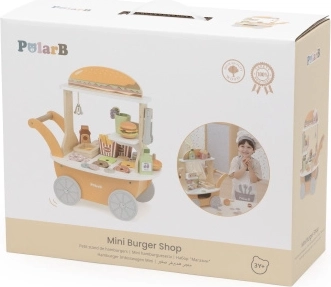 Viga Toys PolarB cărucior din lemn cu bar de burgeri