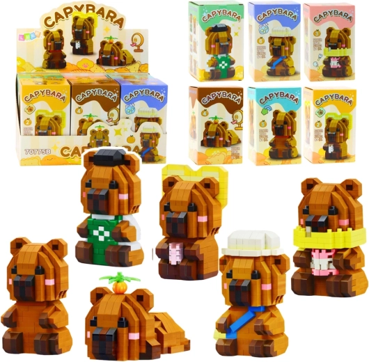 Set de construcție capibara figurină 3D, 204–263 piese