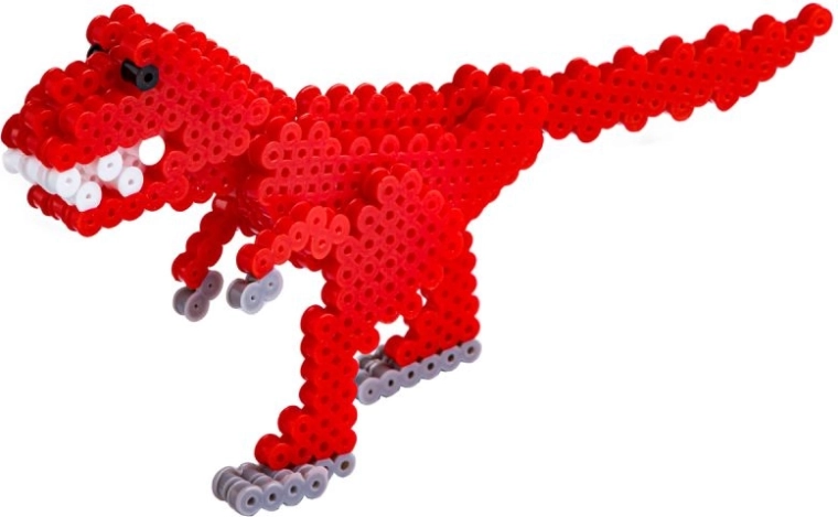 Model 3D de T‑Rex din mărgele termocolante