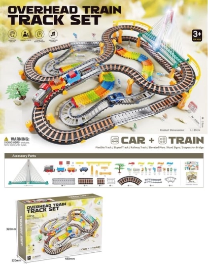 circuit electric de tren cu 192 piese