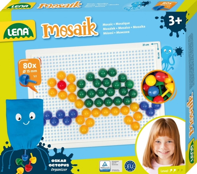 Lena mozaic cu piuneze pentru copii – 80 buc