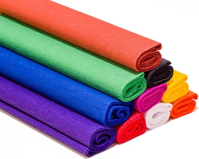 Hârtie creponată mix de culori 0,5 × 2 m