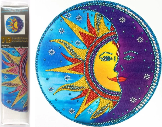 Pictură cu diamante 7D Soarele și Luna 30 × 30 cm