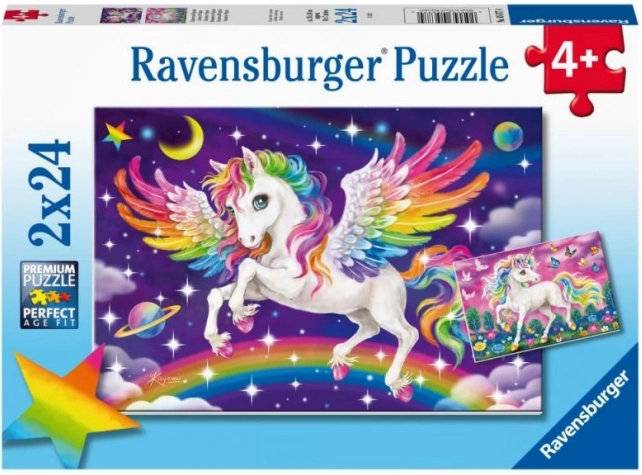 Puzzle Ravensburger – unicorn și pegas 2×24 piese