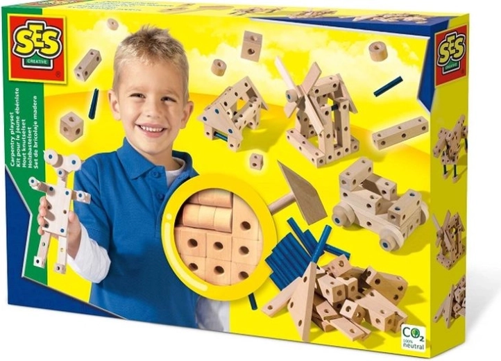 SES Creative Mică tâmplărie – set de construcție din lemn