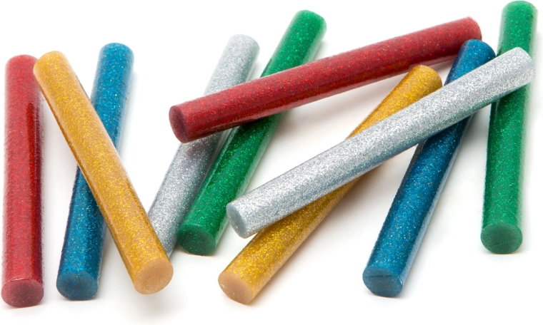 Baghetă de lipici termofuzibilă colorată cu sclipici pentru pistol de lipit, 11 mm - 1 bucată