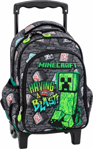 Rucsac pentru copii cu roți Minecraft Metro Art 2, negru, 30 cm