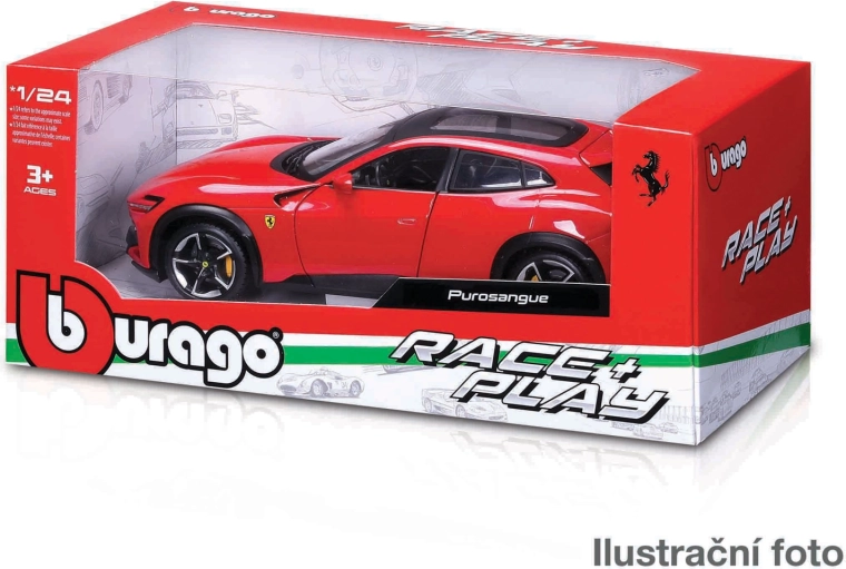 Bburago Ferrari 1:24 – modele metalice Race & Play (asortiment)
