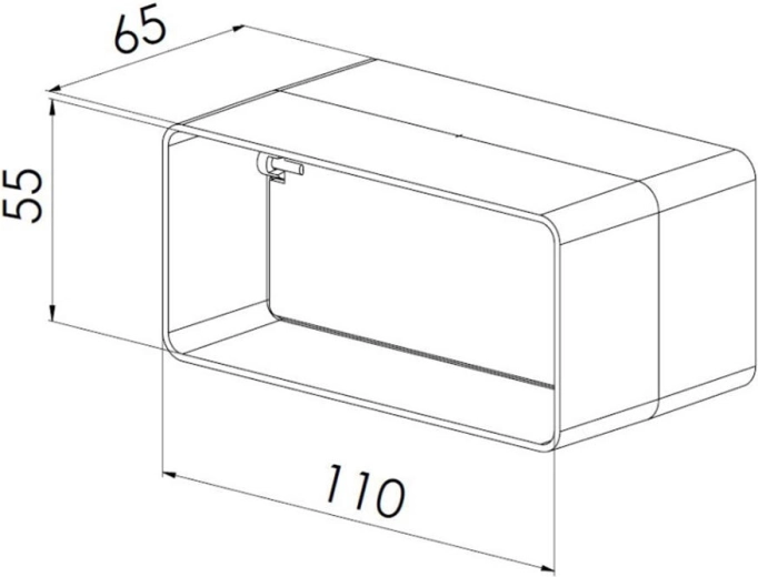 Construcție compactă pentru conducte 110 × 55 mm