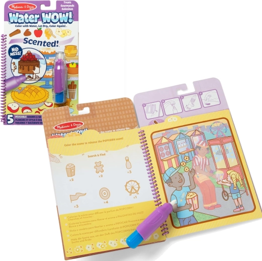 Melissa & Doug Water WOW! cărți de colorat cu apă parfumate, Deserturi