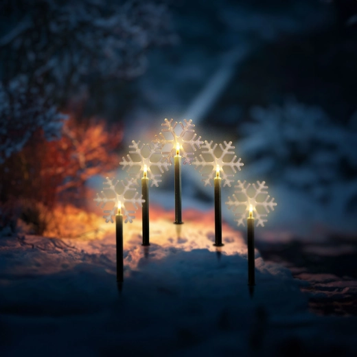 Decorațiune LED de Crăciun cu cristale de gheață, 5 lumini, 34,5 cm