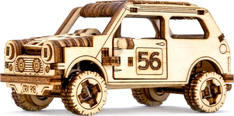 Puzzle 3D din lemn – mașină de raliu din placaj