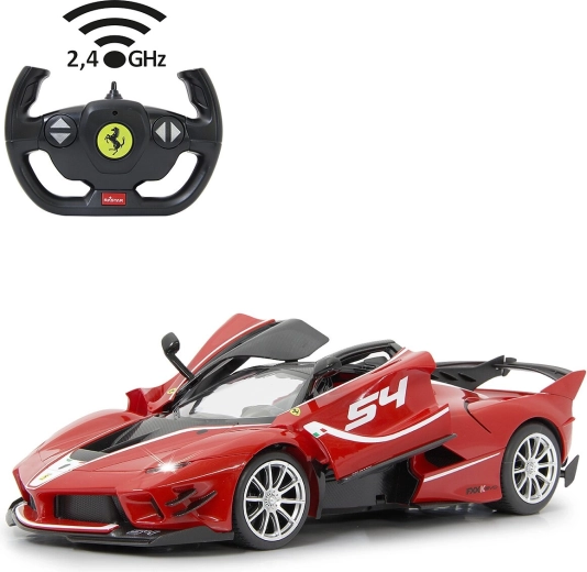 Jamara Ferrari FXX K Evo mașină RC 1:14 roșie 2,4 GHz cu LED și uși care se deschid manual