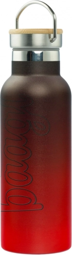 BAAGL Sticlă termică cu capac de bambus Gradient roșu-negru