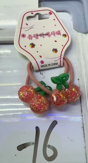 Elasticuri de păr cu motiv de cireșe, set 2 buc