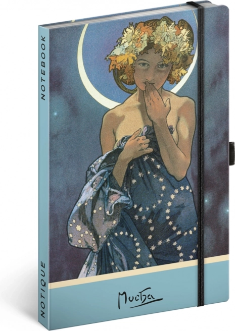 Caiet Notísek Alfons Mucha – Luna, punctat 13 × 21 cm