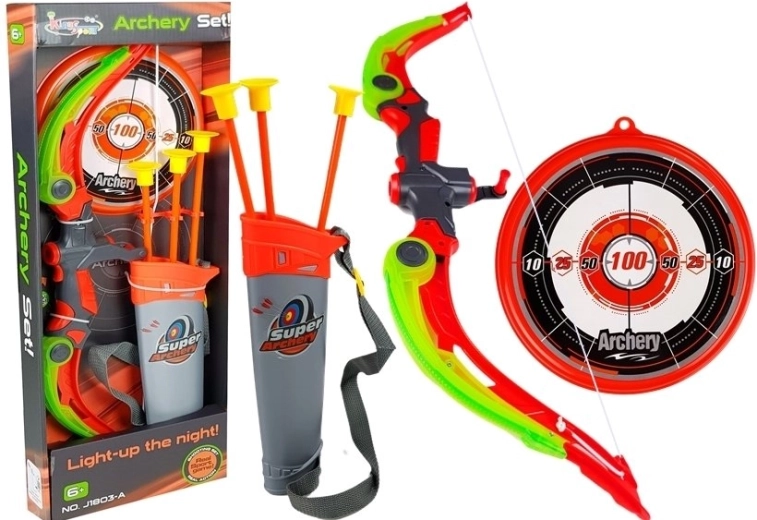 Arc cu scut + 3 săgeți cu ventuză Verde