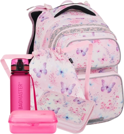 Set școlar mare Bagmaster DOPI pentru elevii din clasa I – fluturași