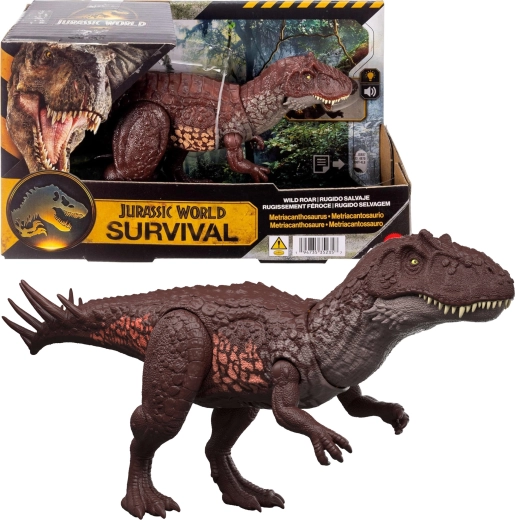 Dinozaur interactiv Jurassic World Metriacanthosaurus cu sunet și lumină Mattel