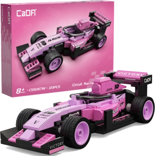 Set de construcție CaDA mașină de curse Circuit racing car pink (123 piese)