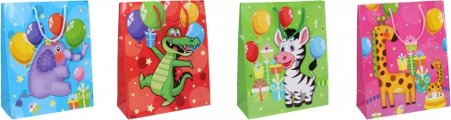 Pungă cadou L pentru copii 32 × 44 × 11 cm cu animăluțe