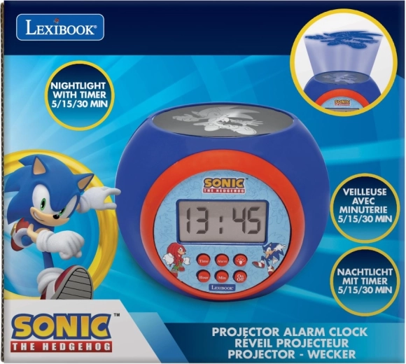 Ceas deșteptător pentru copii Lexibook Sonic cu proiector pentru tavan