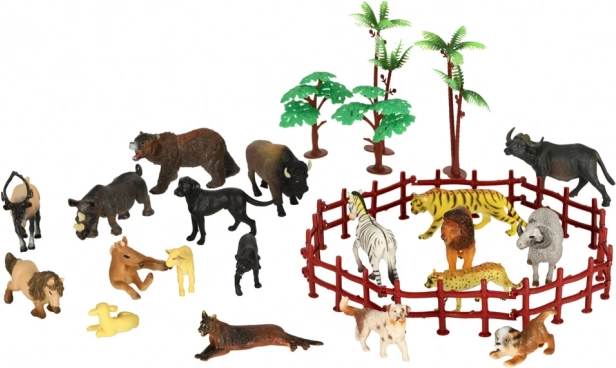Set de figurine cu animale pentru zoo și fermă – 31 de piese în cutie