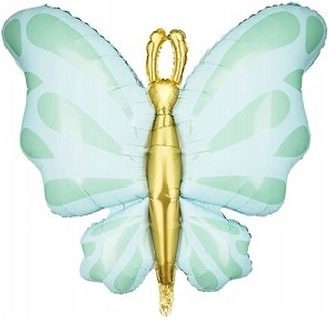 Balon din folie fluture, mentă, 69 × 69 cm - 1 bucată