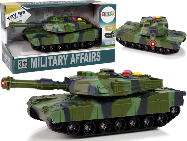 Tanc militar 1:32 cu camuflaj, lumini și sunete