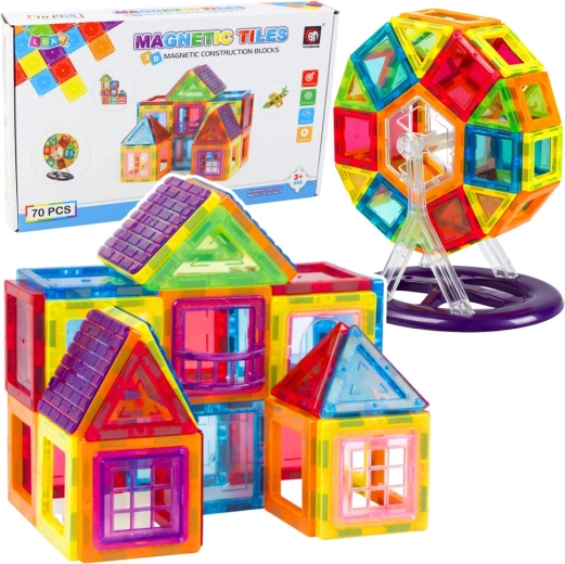 Set de construcție magnetic cu 70 de piese