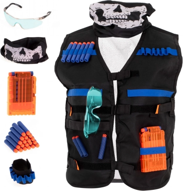 Vestă tactică pentru săgeți din spumă cu accesorii – set pentru copii
