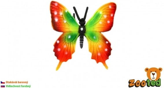 Fluture decorativ din plastic Papilio, colorat, 6 cm