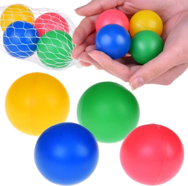 bile colorate din plastic în plasă – set 4 buc