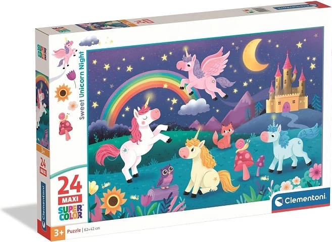 Puzzle maxi Clementoni Unicornul dulce, 24 de piese
