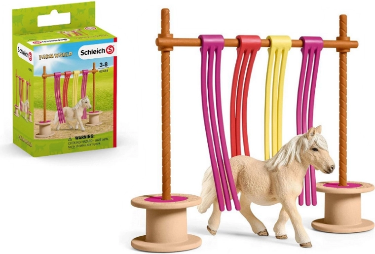 Schleich set cal cu obstacole și autocolante
